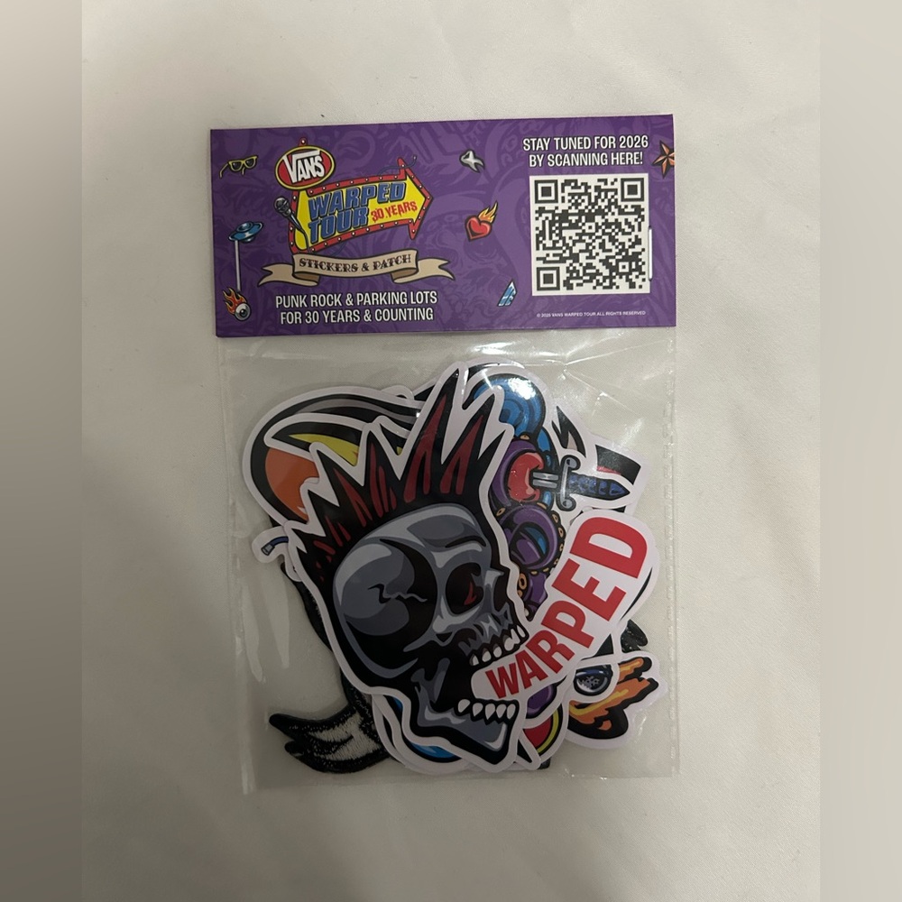 Vans warped tour Sticker patch packs Washington DC 2025 30 years punk rock skull